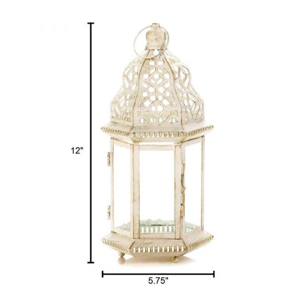 Sublime Distressed White Lantern