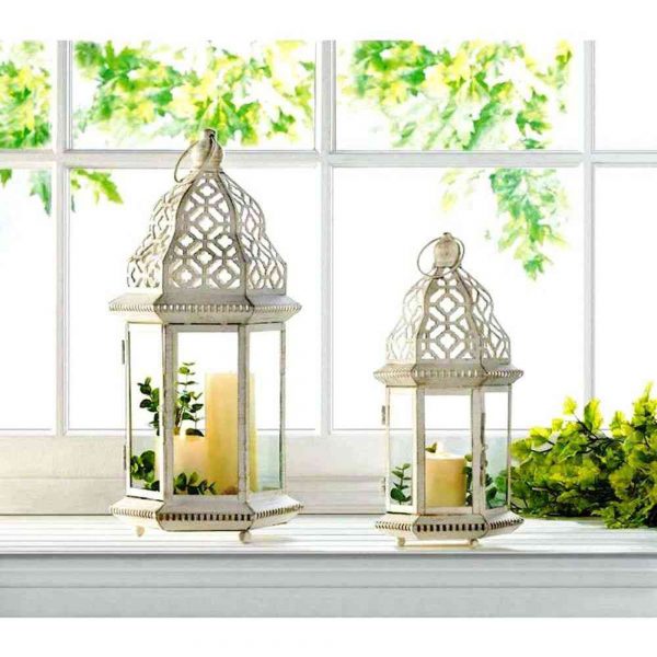 Sublime Distressed White Lantern