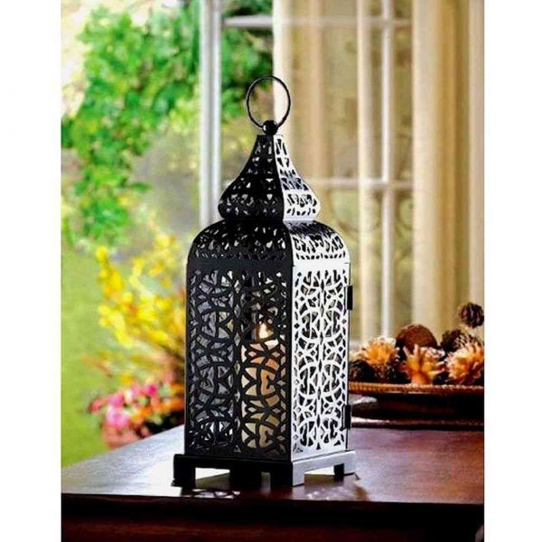 Black Moroccan Candle Lantern