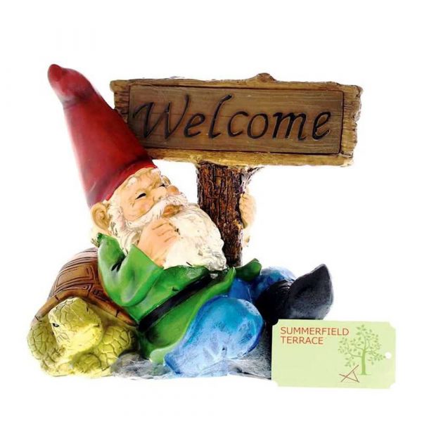 Sleeping Gnome Welcome Solar Statue