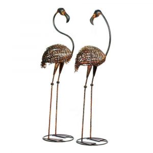 Wild Flamingo Garden Art Duo
